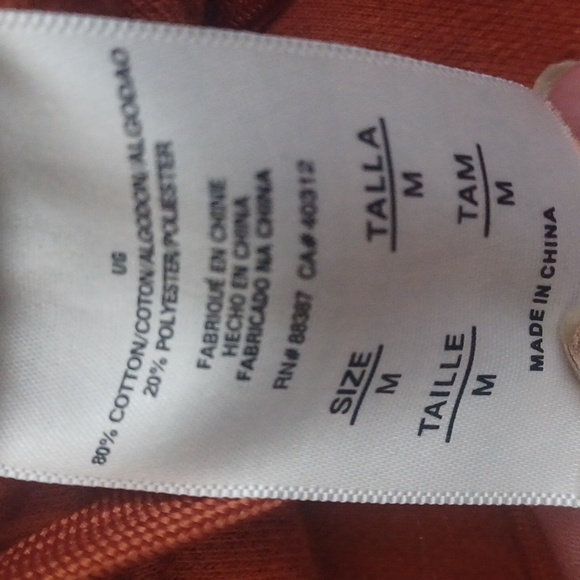 adidas rare burnt orange hoody has signature pattern of founder slouchy mensM - Picture 6 of 10